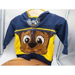 Paw Patrol Size 2T Chase Zip Up Hoodie Navy Blue Yellow Nickelodeon  0366